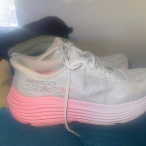Skechers Women's Slip-Ins Pink and White Shoes